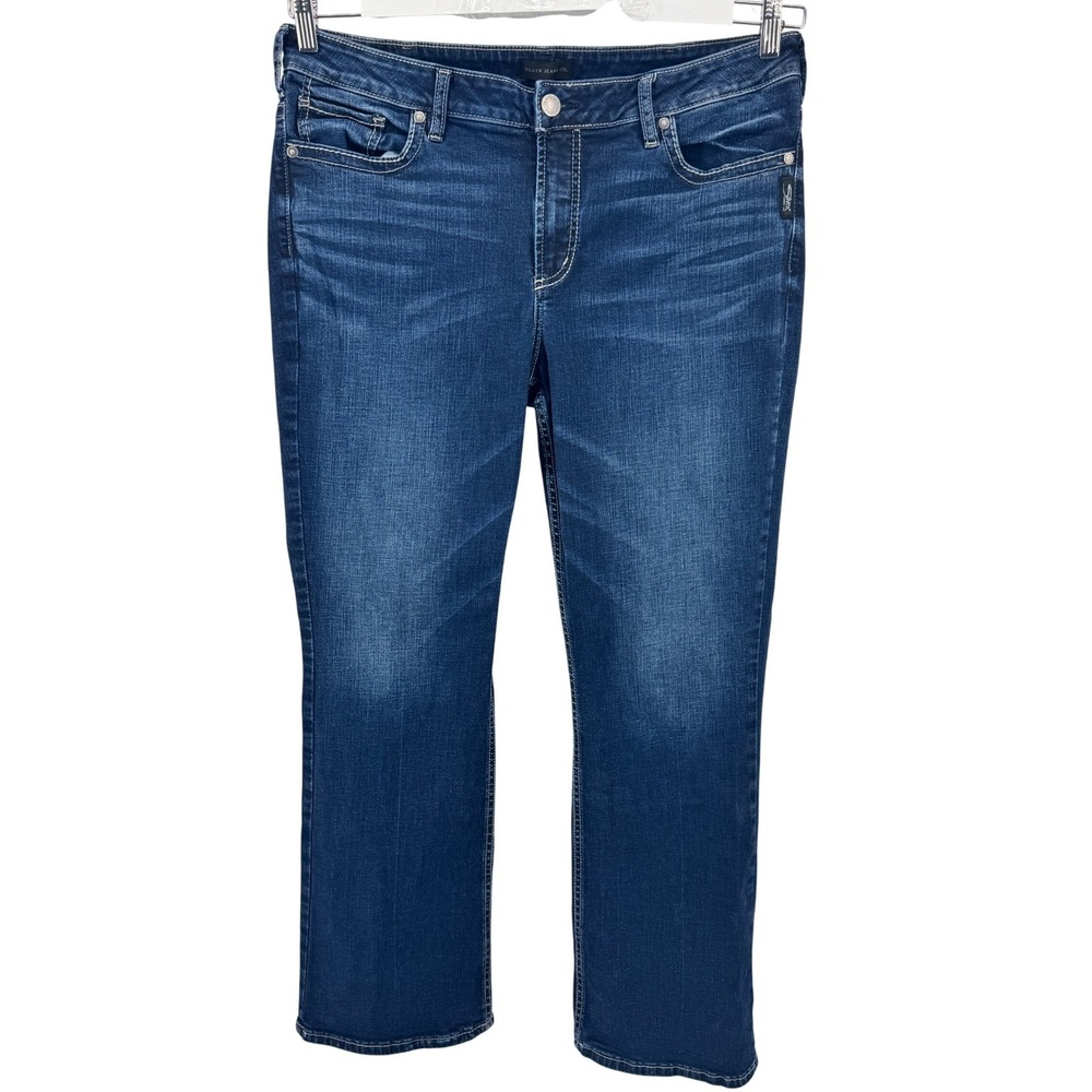 Silver Jeans Avery Slim Boot Women 31x31 Dark Wash Heavy Stitch Pockets M‎ Rise
